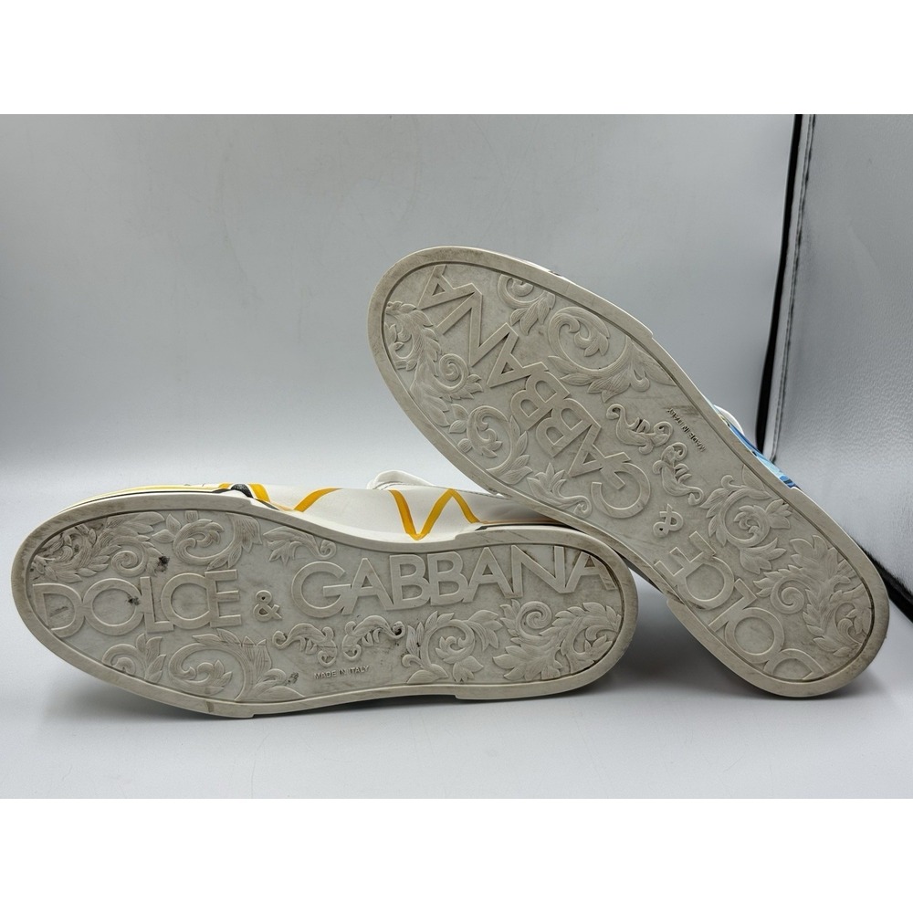 Dolce & Gabbana Portofino Graffiti Sneakers White Leather Men Size 10 US 11 - Picture 15 of 16